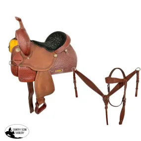 15" Economy Barrel Style Saddle Set with circle tooling.