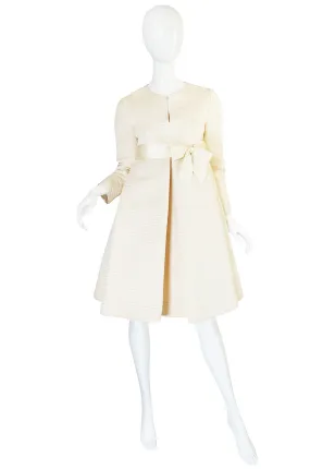 1960s Couture Gustave Tassell Pleated Silk Dress