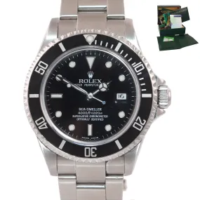 2005 PAPERS Rolex Sea-Dweller Steel Date 16600 40mm Date Black Diver Watch Box