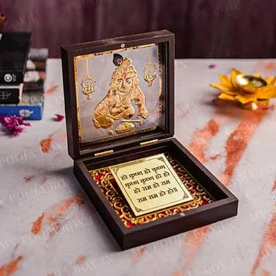 24kt Gold Foil Laddu Gopal Petite Pooja Peti