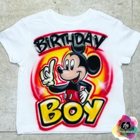 Airbrush Birthday Boy Mickey Mouse Shirt Design