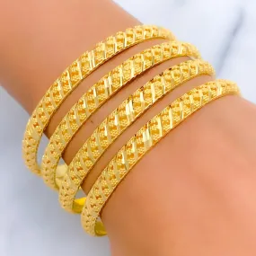 Alternating Striped 21k Gold Bangles