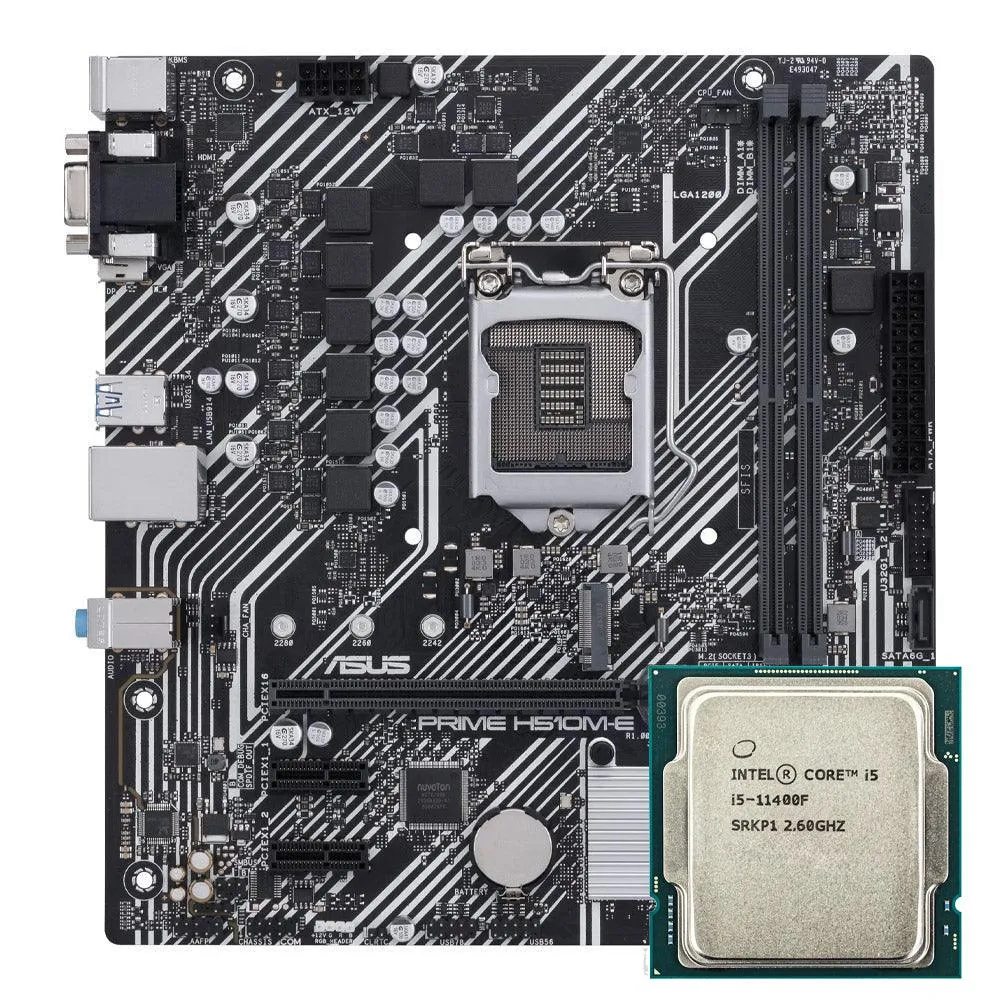 ASUS Prime H510M-E Motherboard LGA 1200   Intel Core i5-11400F Processor LGA 1200