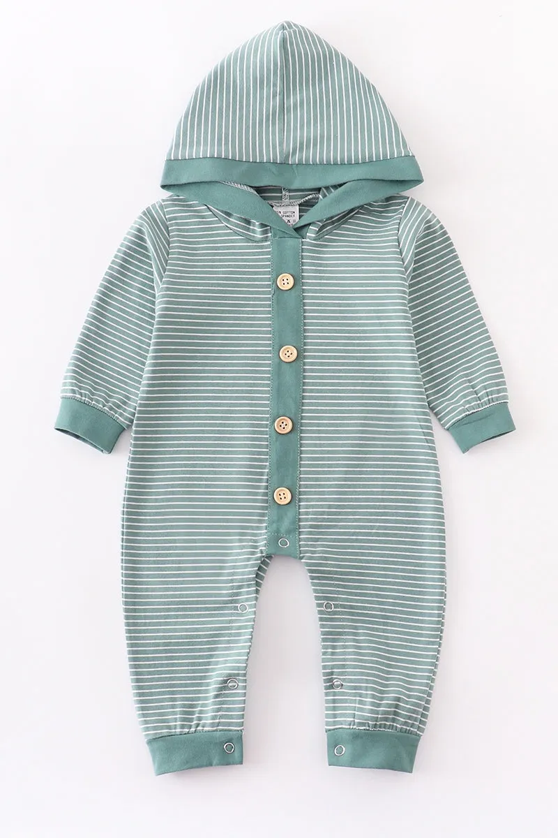 Baby Boy Button Down Hoodie Romper