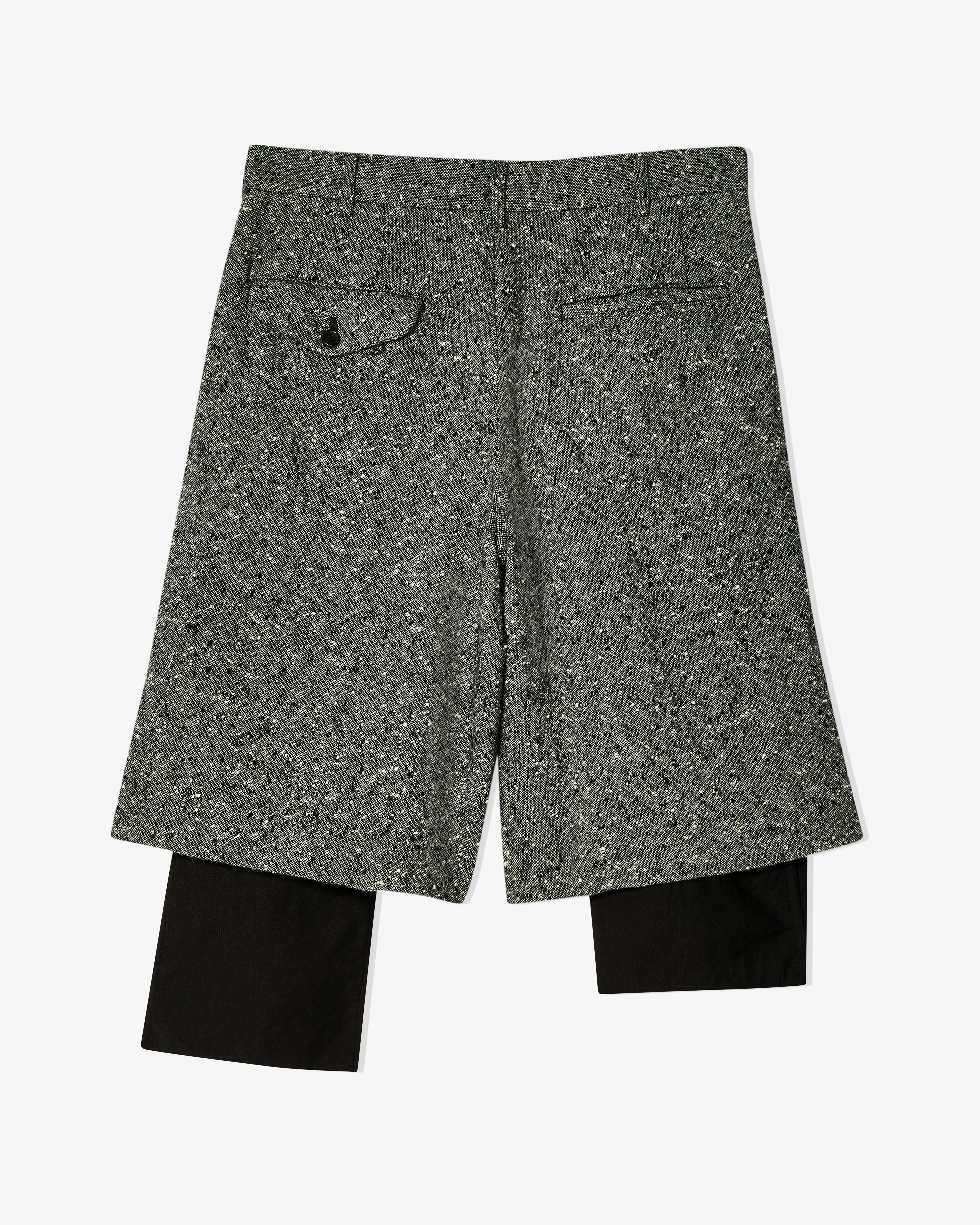 Black Comme des Garçons - Unisex Tweed Double-Layered Shorts - (Black/White)