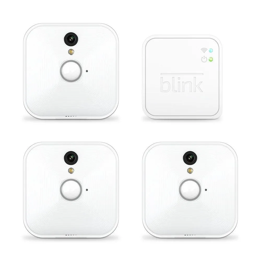 Blink Indoor Home Security Camera System with Motion Detection, HD Video, 2-Year Battery Life and Cloud Storage Included - 3 Camera Kit