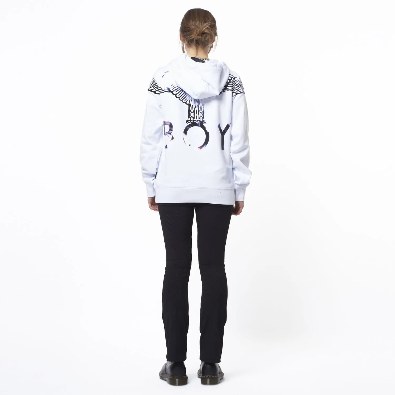 BOY EAGLE FLOCK HOODIE - WHITE