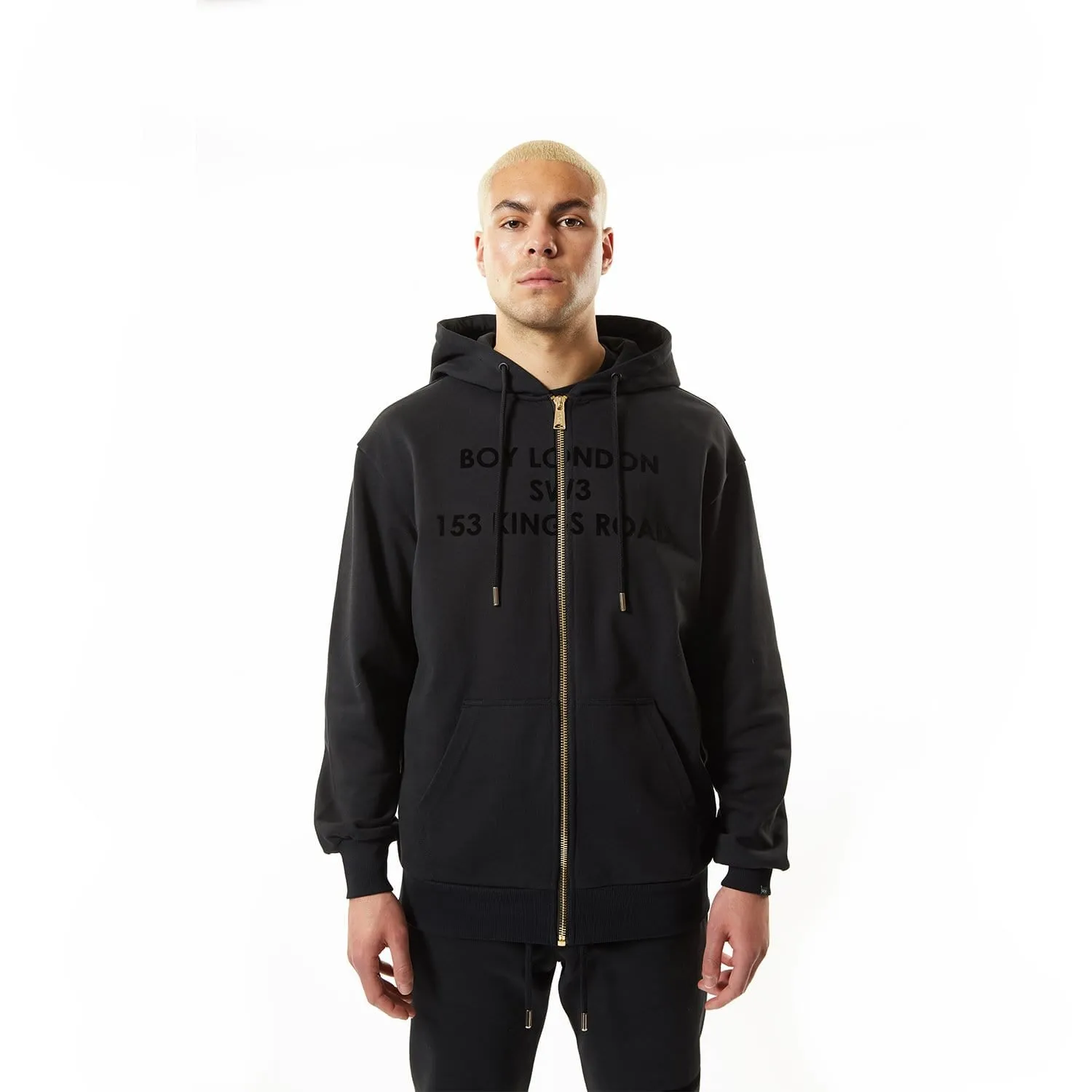 BOY SW3 ZIP HOODIE - BLACK