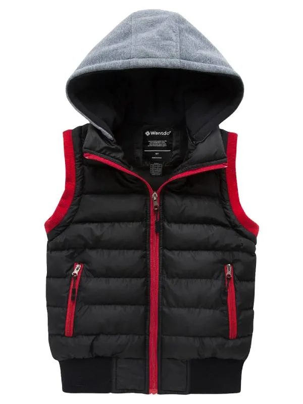 Boys Hooded Puffer Fleece Vest Warm Jacket