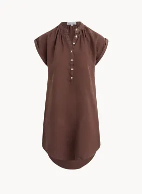 Cap Sleeve Henley Dress - Cocoa Cabana