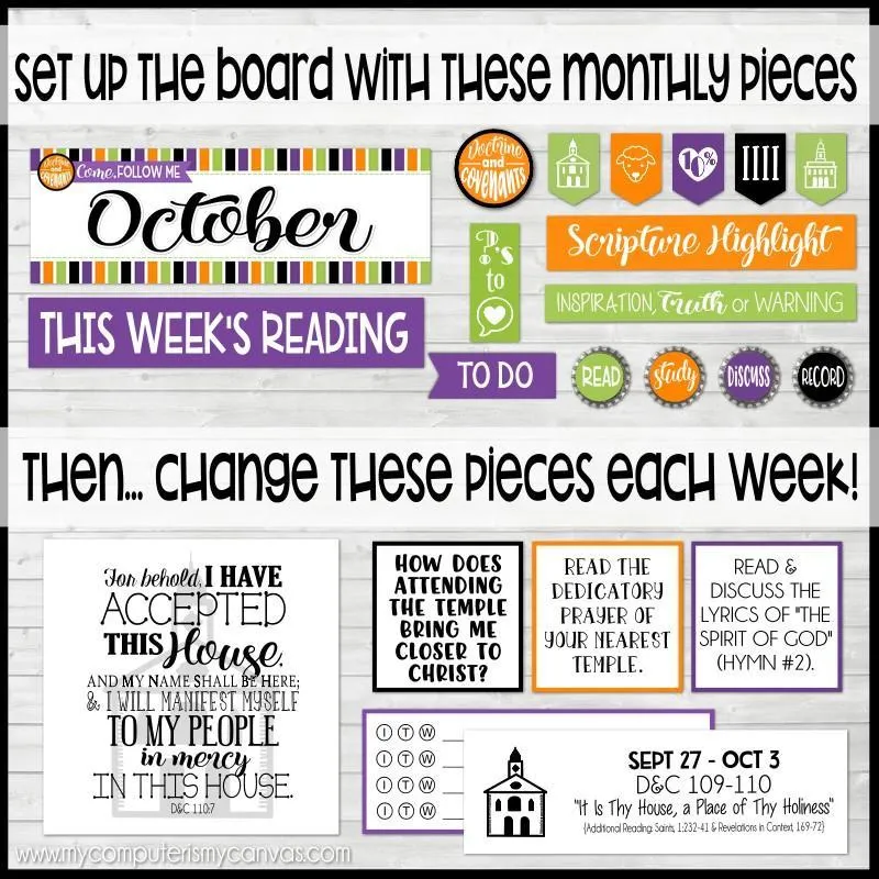 CFM D&C Family Bulletin Board Kit   FAUX Sheets {OCTOBER 2021} PRINTABLE