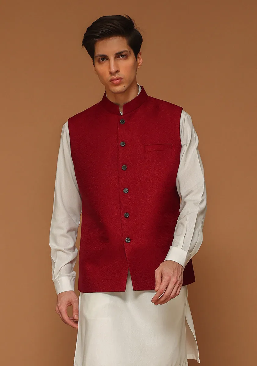 Classic Kambal Jamawar Rhubarb Traditional Waistcoat