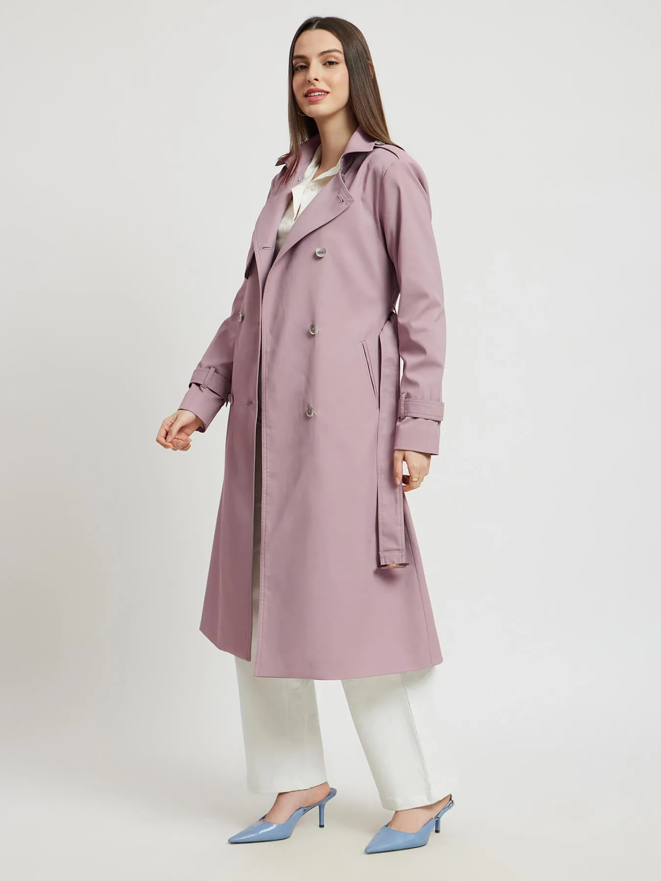 Double Breasted Trench - Lilac