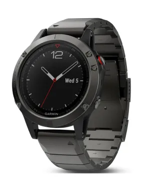 Garmin Fenix 5 Sapphire Multisport Smartwatch - Slate Gray - Metal Band- Wi-Fi