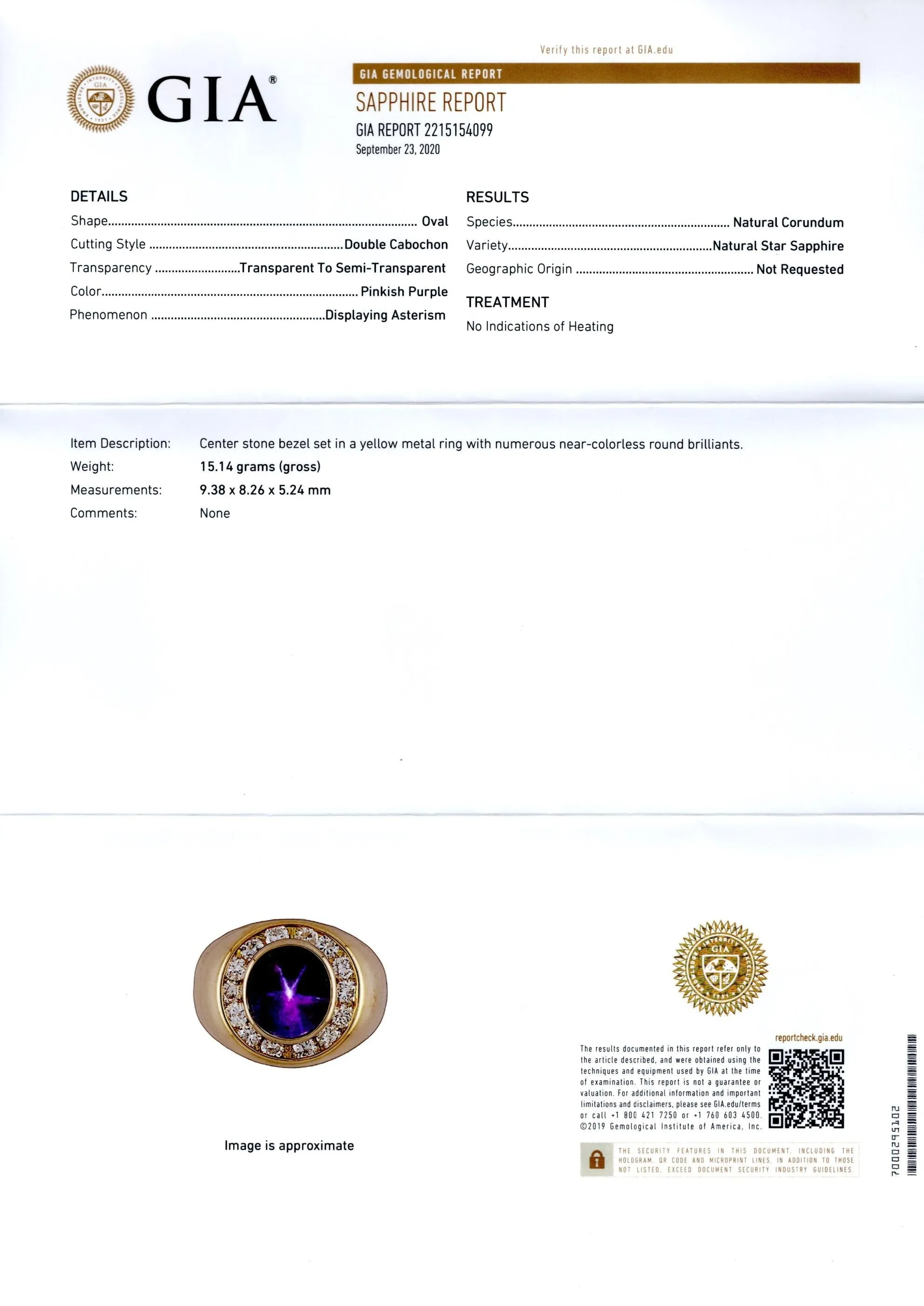 GIA Certified No Heat 3.50 Carat Pink/Purple Star Sapphire and Diamond Dome Ring