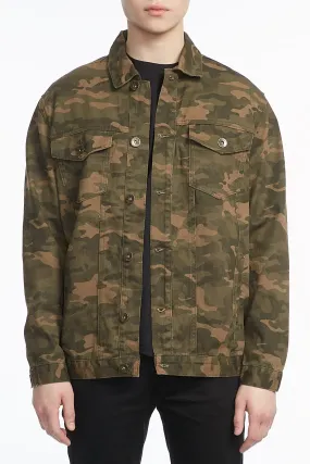 Guys Camo Embroidered Denim Jacket