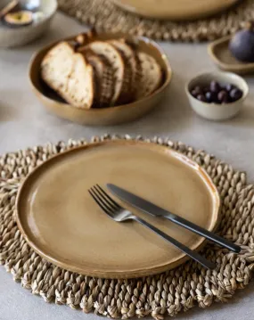 Handmade Dinner Plate Serpa Mustard