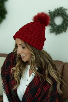 IN STOCK Morgan Micro Braid Beanie - Red