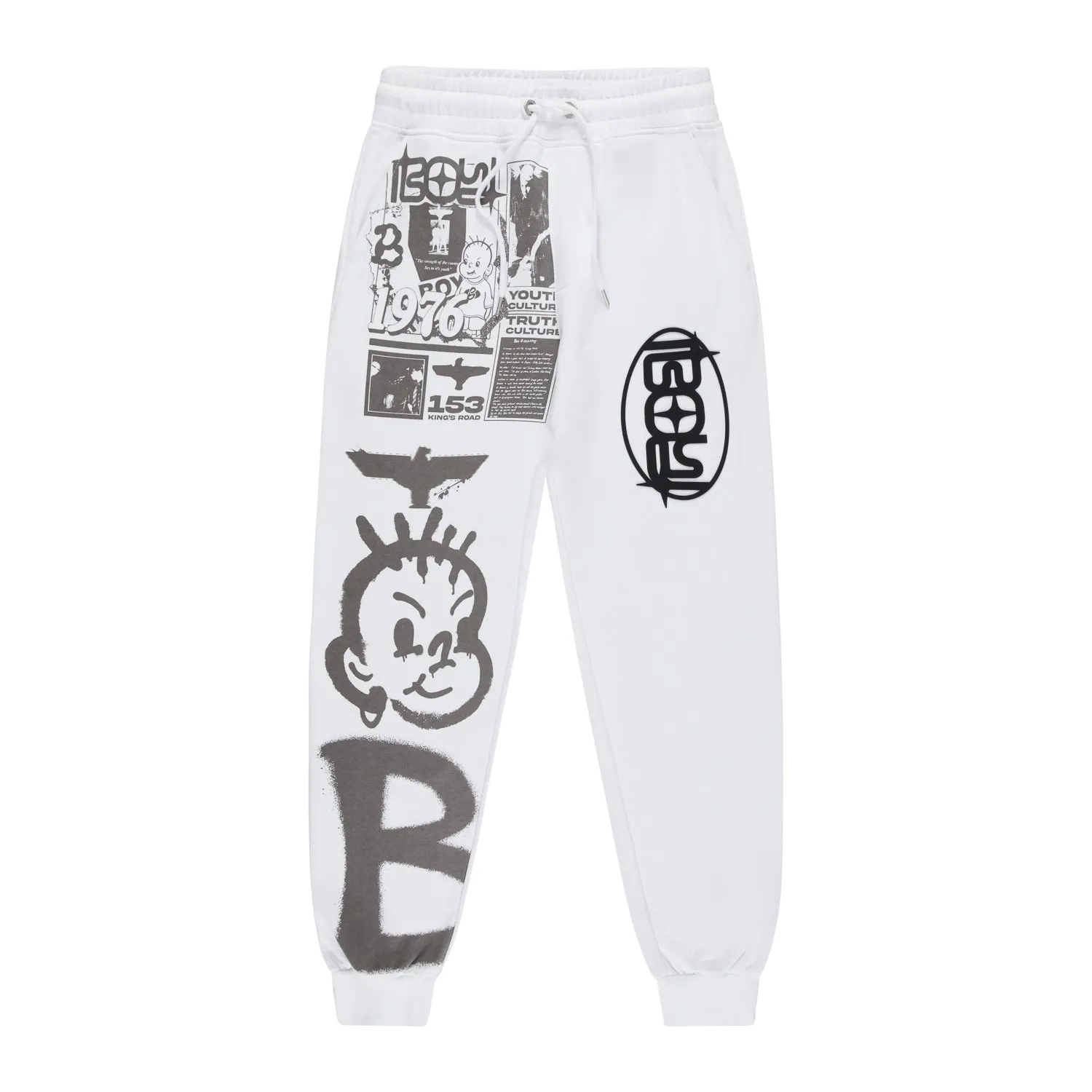 KINGS ROAD GRAFFITI JOGGERS - WHITE