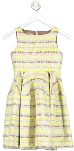 La Stupendaria Multicoloured Metallic Thread Circles Dress 10 Years