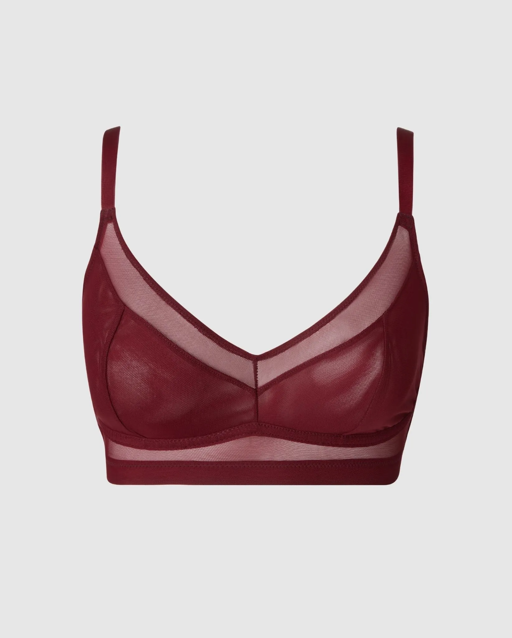 Mesh Support  Bralette Burgundy