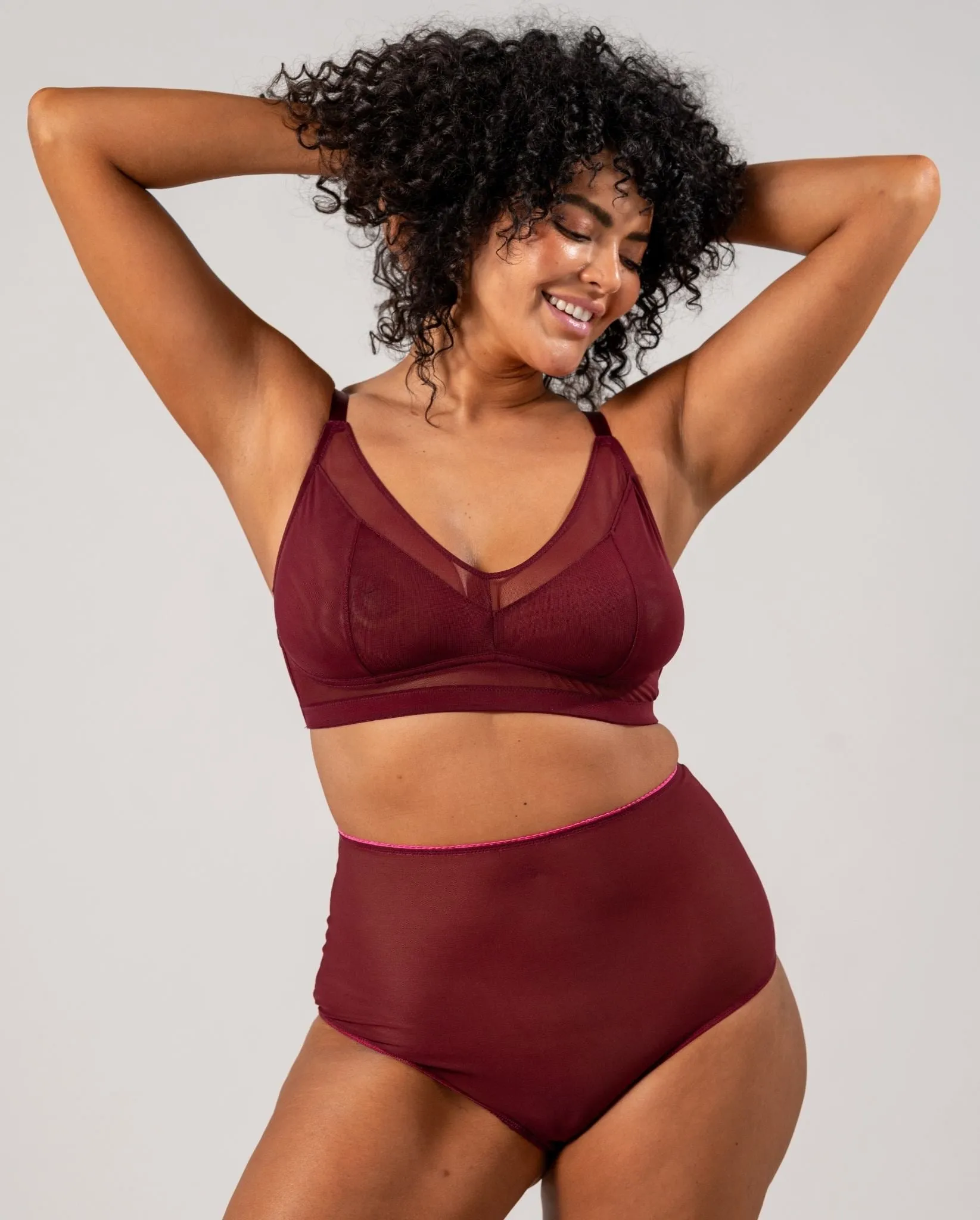 Mesh Support  Bralette Burgundy