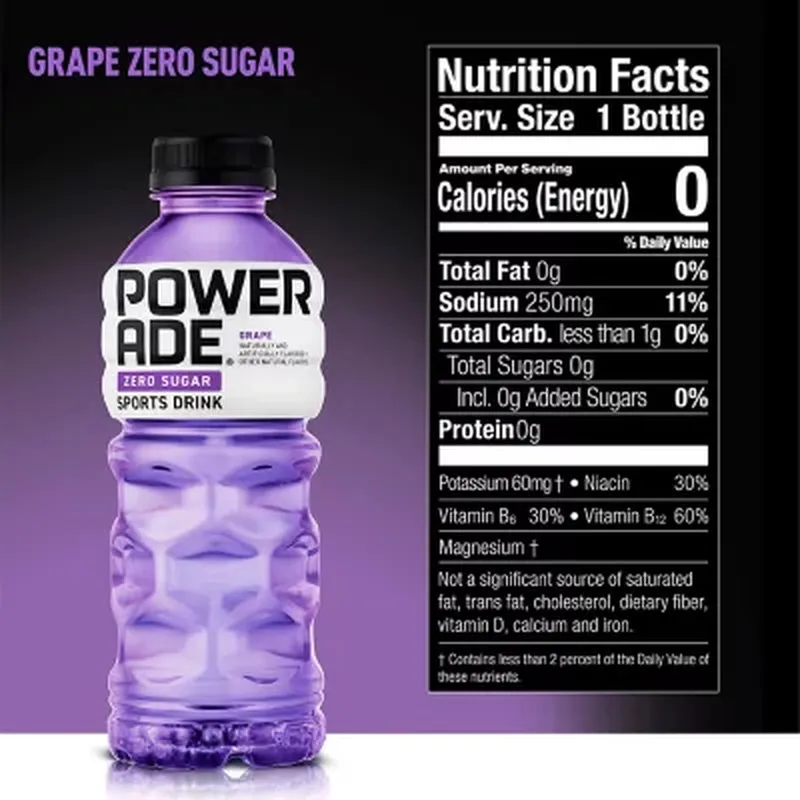 Powerade Zero Sports Drink Variety Pack (20 Fl. Oz., 24 Pk.)