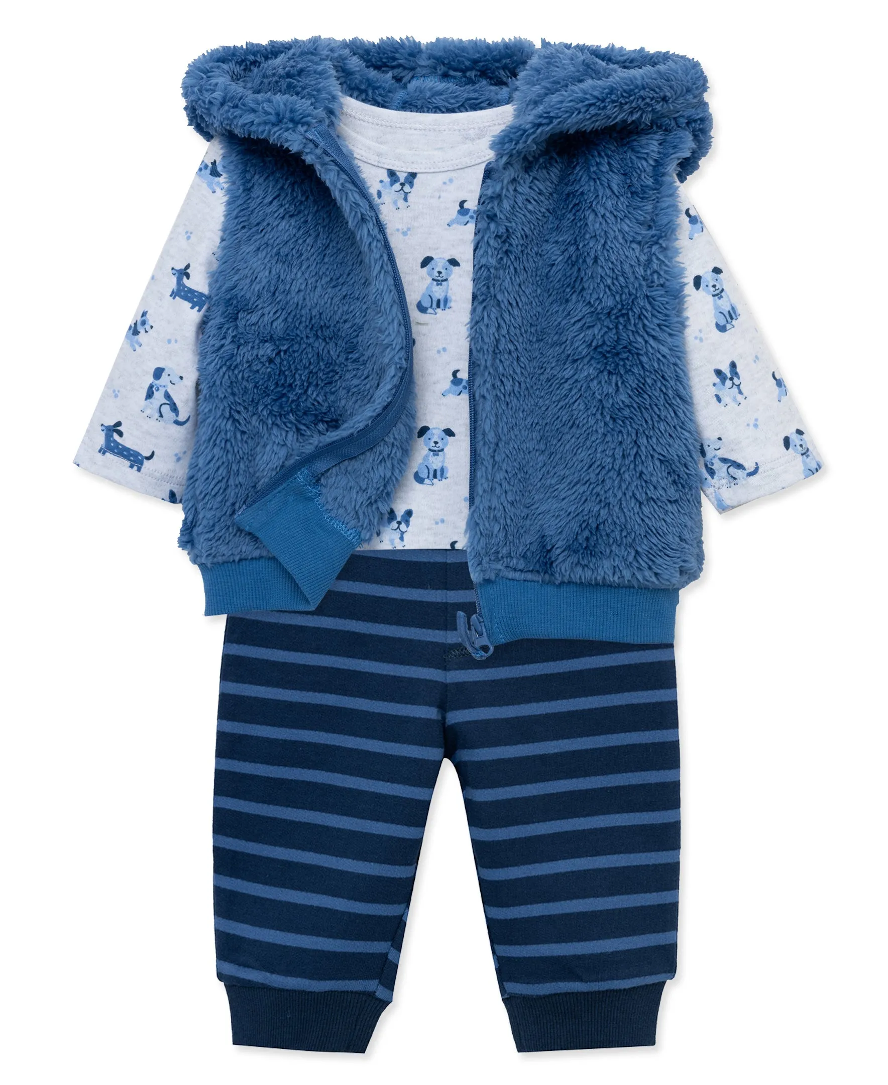 Puppies Sherpa Vest Set