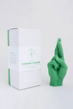 "CROSSED FINGERS" CANDLE HAND GESTURE GREEN