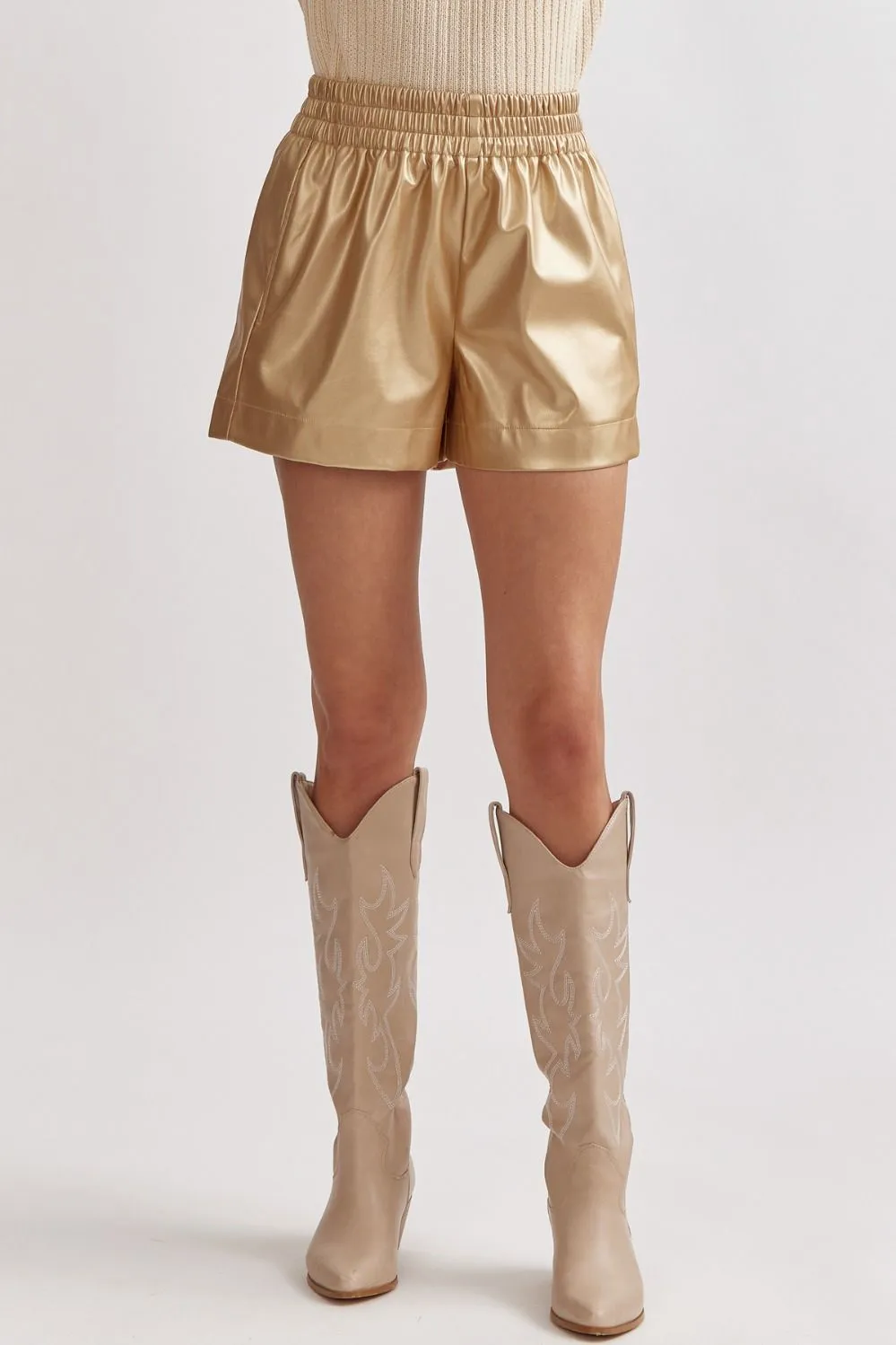 'Second Take' Shorts - Gold