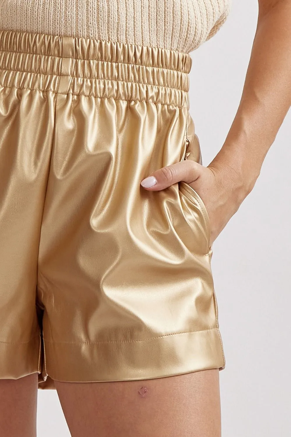 'Second Take' Shorts - Gold