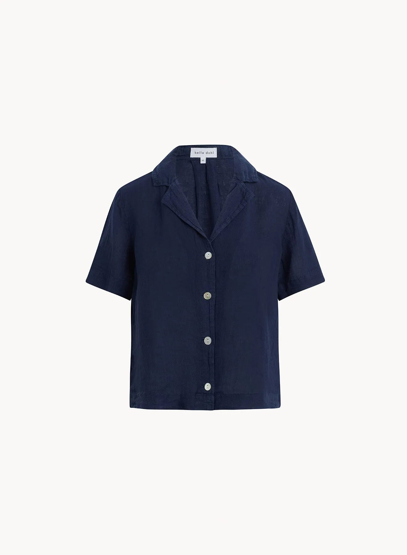 Short Sleeve Flowy Button Down - Brazilian Navy