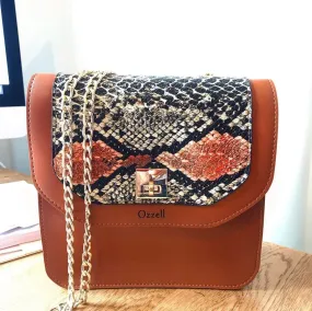 Snake Skin Effect Cross Body Bag