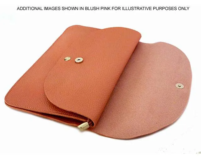 TAUPE ENVELOPE MULTI-POCKET CLUTCH BAG WITH WRISTLET AND LONG SHOULDER STRAP