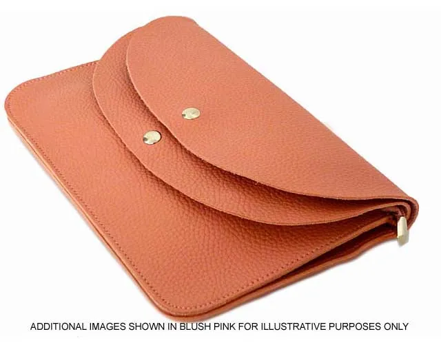 TAUPE ENVELOPE MULTI-POCKET CLUTCH BAG WITH WRISTLET AND LONG SHOULDER STRAP