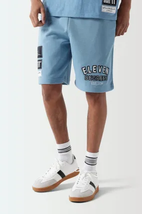 Varsity Graphic Sweat Shorts - Shadow Blue